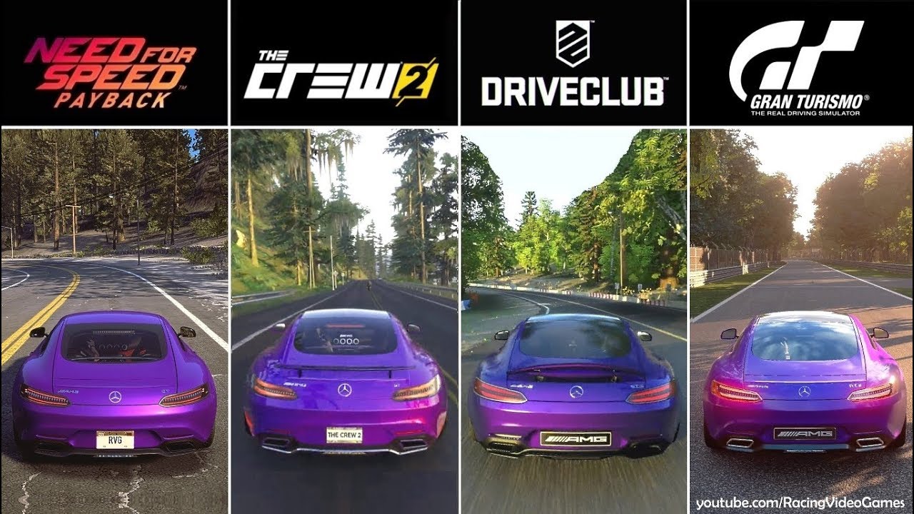 The Crew 2 vs. Need For Speed Payback vs. DriveClub vs. Gran Turismo Sport | Graphics Comparison PS4
