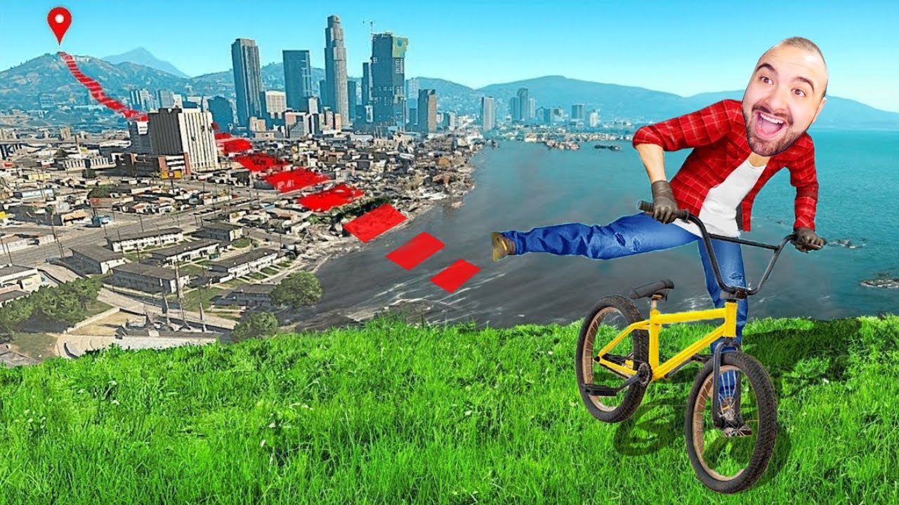 MORAMO PREĆI CIJELU GTA 5 MAPU ALI SA BICIKLOM!! :O