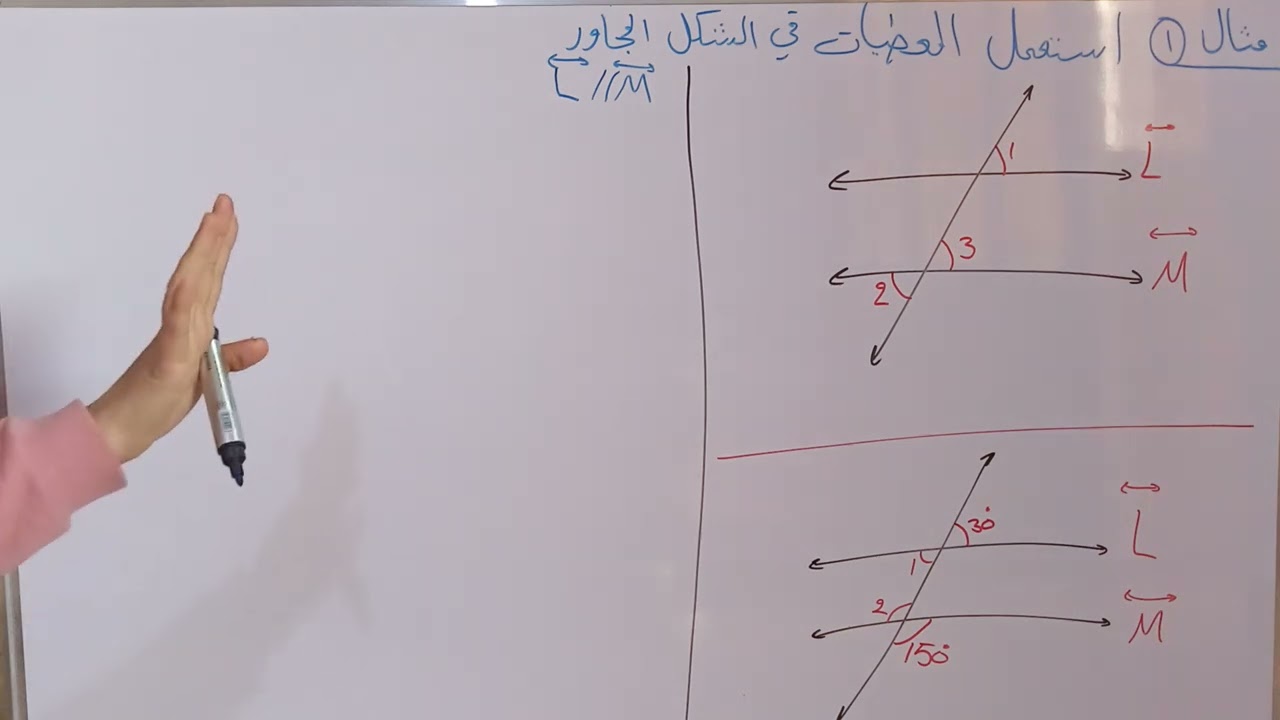 رياضيات الثاني متوسط/الفصل الخامس/ الكورس الثاني/ علاقات الزوايا والمستقيمات