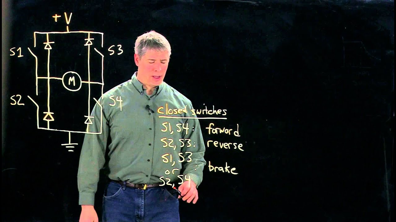 Driving DC motors, part 3/3:  H-bridges (Kevin Lynch)