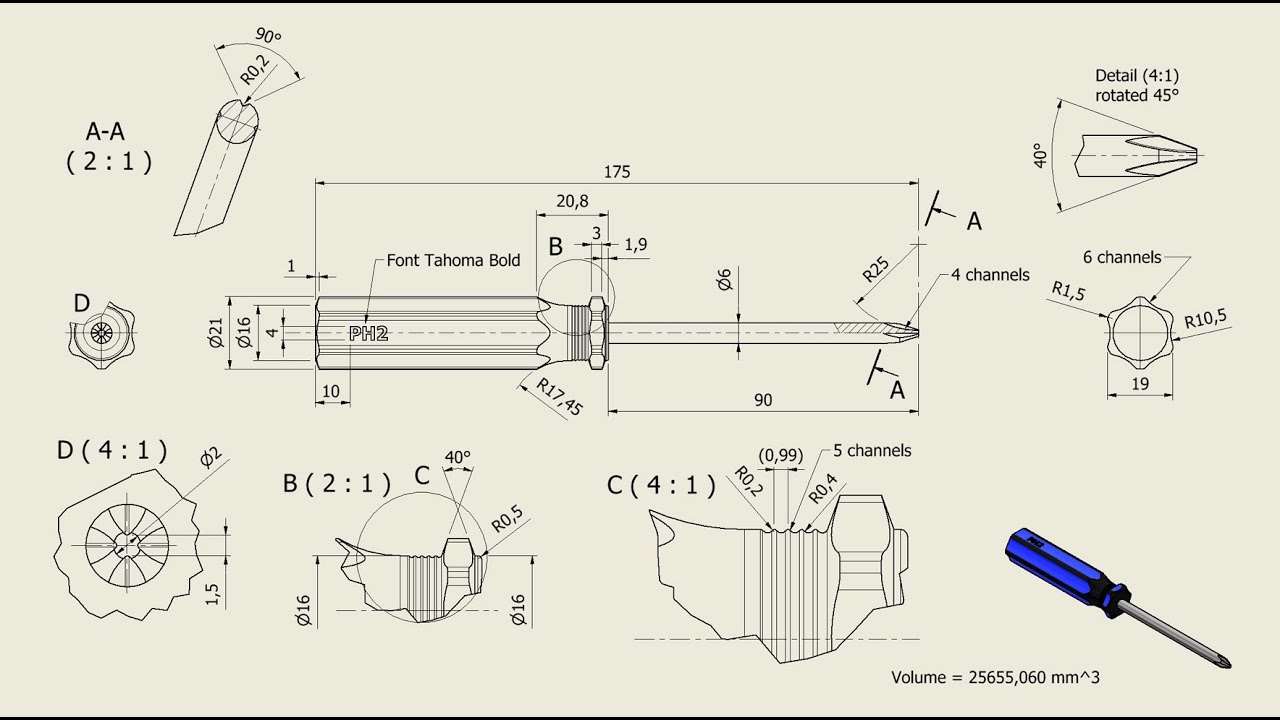 Tutorial Inventor - 230 SCREWDRIVER PH2