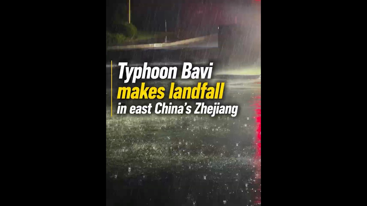 Typhoon Bavi makes landfall in east China's Zhejiang