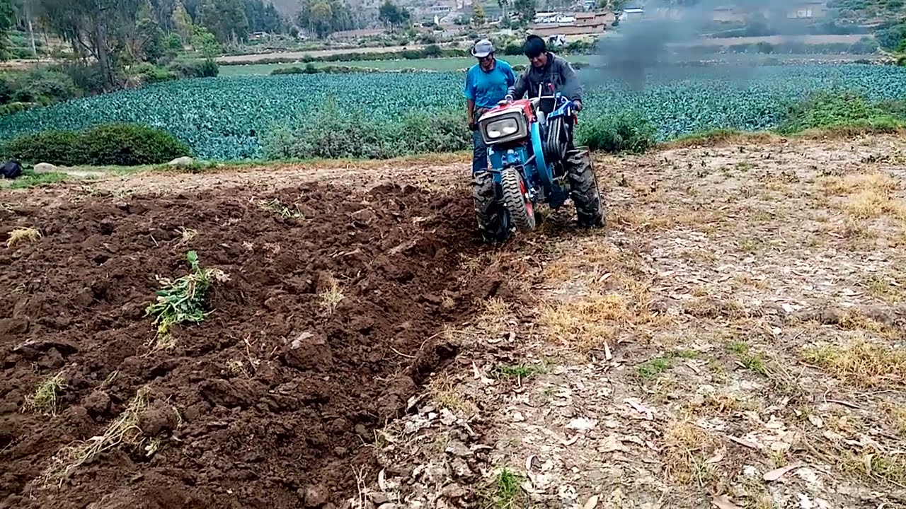 Prueba de arado vertedera en motocultor