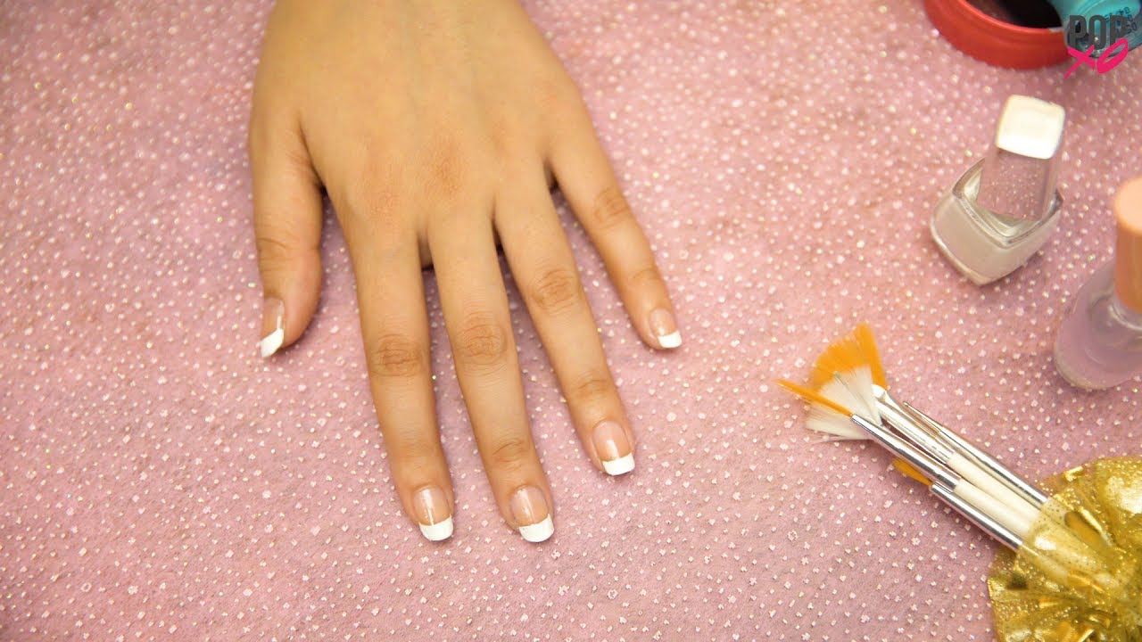 How To Do French Manicure At Home | French Tips | DIY Nail Art - POPxo Beauty