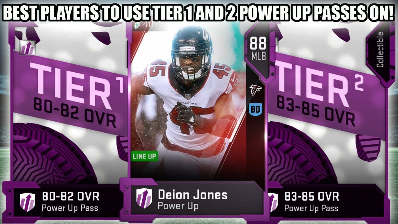 BEST PLAYERS TO USE TIER 1 AND TIER 2 POWER UP PASSES ON! 80-82 AND 83-85 PASS! |MADDEN 19 TIPS