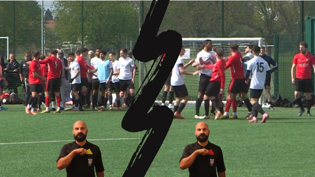 MASS CONFRONTATION in a semi final clash! RED CARD!