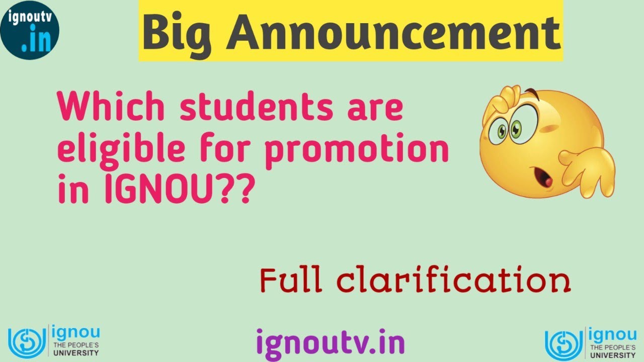 IGNOU Promotion FULL Clarification || which students are promoted in IGNOU || IGNOU || IGNOU TV ||