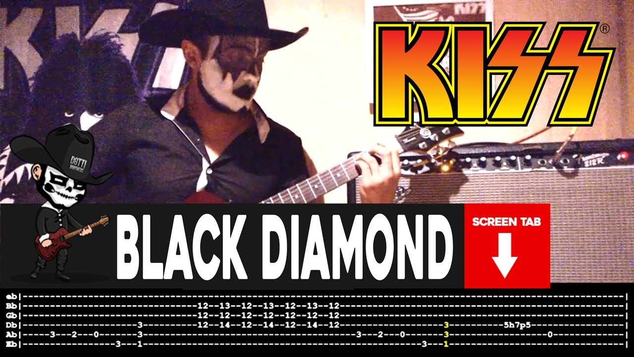 【KISS】[ Black Diamond ] cover by Masuka | LESSON | GUITAR TAB