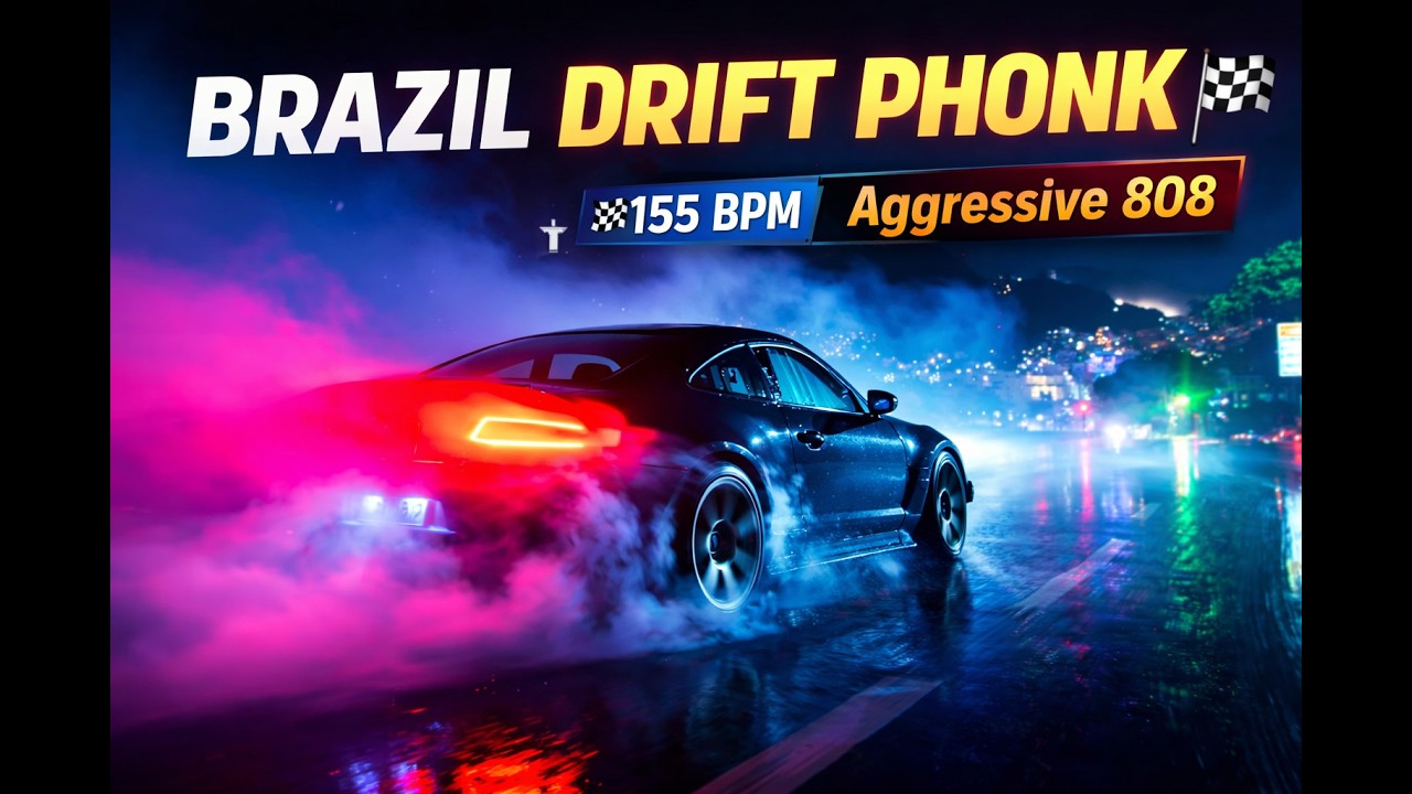 BRAZIL DRIFT PHONK 🏁 155 BPM | Aggressive 808 + Cowbell | Neon Ride