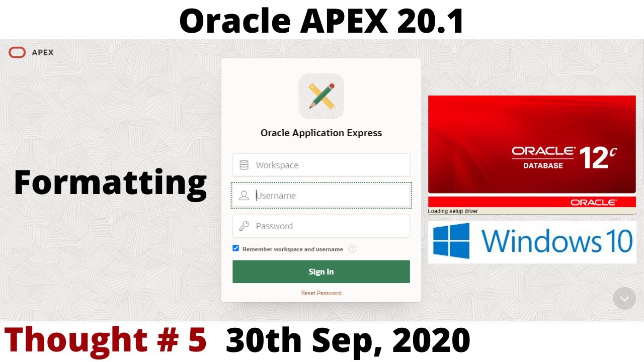 Formatting | Oracle APEX 20.1