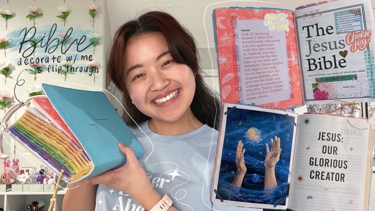 Decorate and set up my NEW DAILY BIBLE with me | how to add artwork and more pages into your Bible
