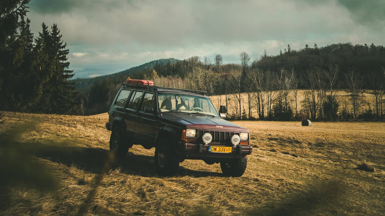 Car camping with old Jeep - 1991 Jeep Cherokee XJ - Classic Cherokee.