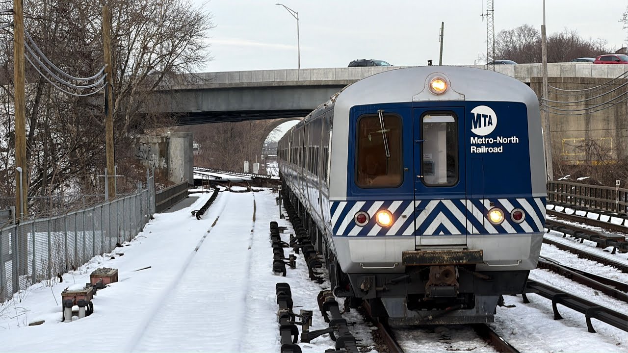 M3A, M7A, M8, & P32AC-DM Metro-North Railroad Action at Woodlawn in the Snow