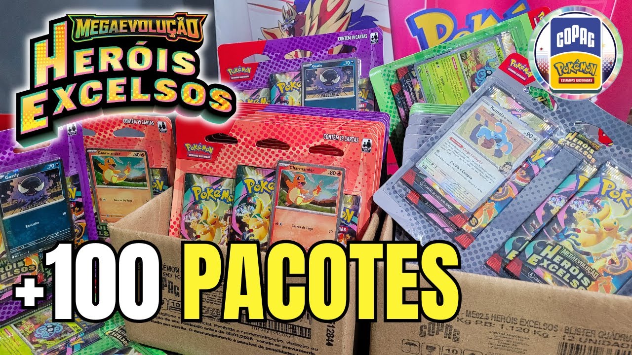 ABRI MAIS DE 100 PACOTES da NOVA COLEÇÃO Heróis Excelsos 😱🔥 | Pokémon TCG