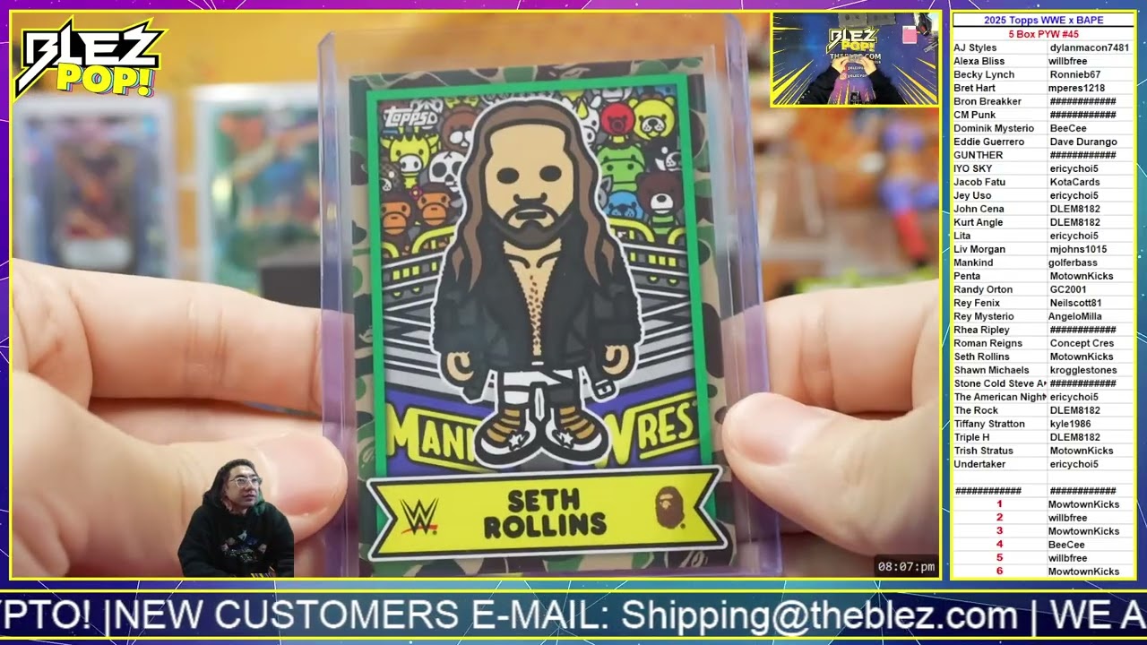 2025 Topps WWE x BAPE 5 Box Pick Your Wrestler #45