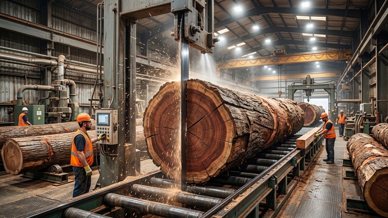 Giant Wood Processing Factory Processes | Thousand Year Old Trees (Full Factory Process)