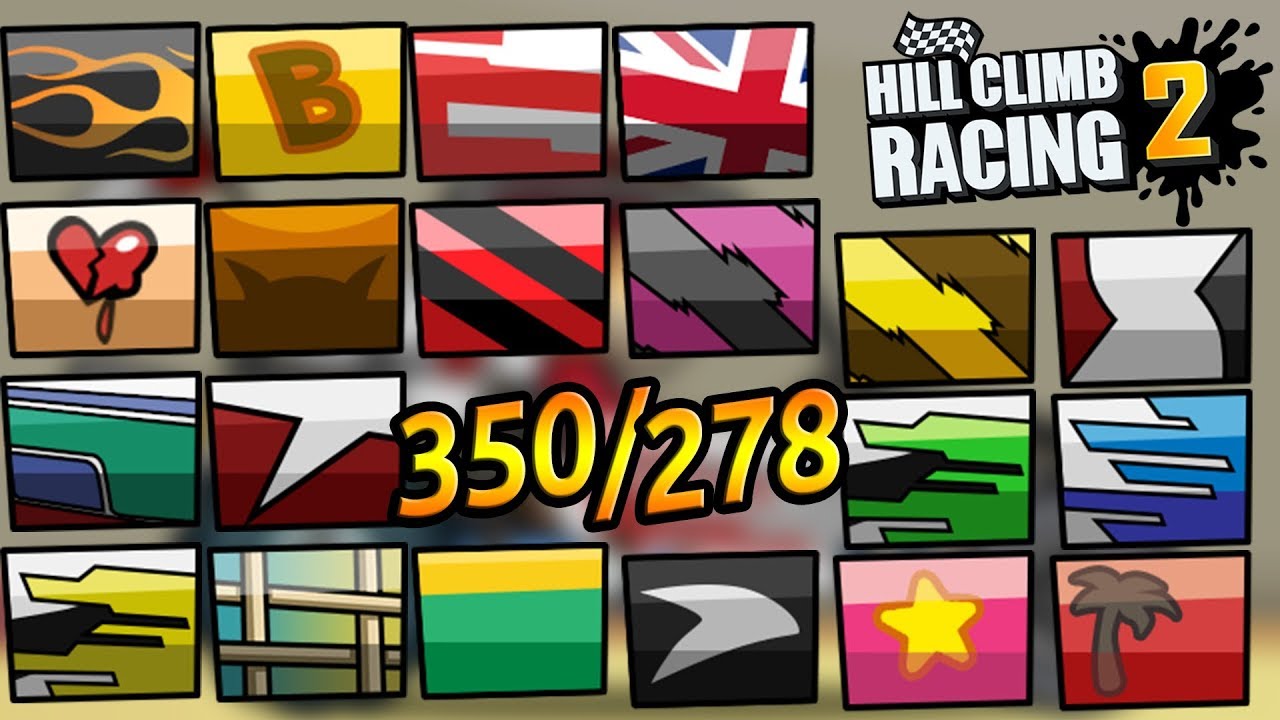 Hill Climb Racing 2 All My 350 Paints/Wheels/Drivers/Outfits 😍😍