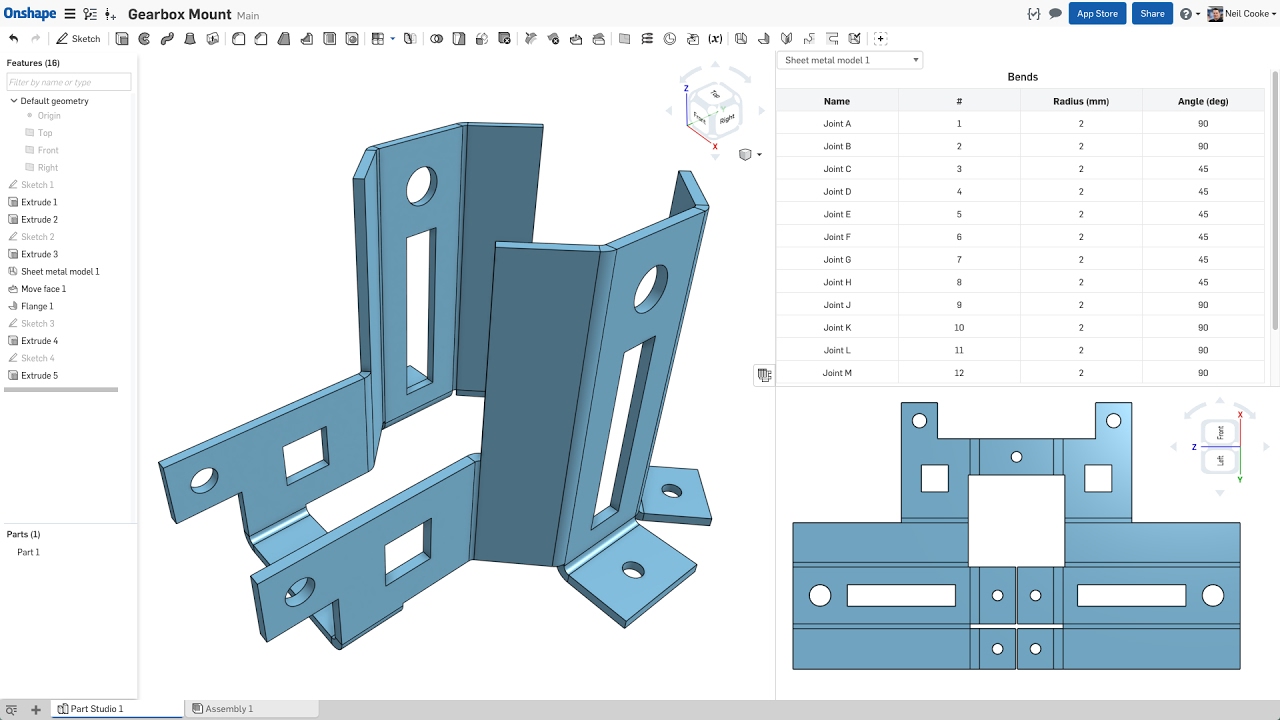 Simultaneous Sheet Metal | What's New in Onshape - February 13, 2017