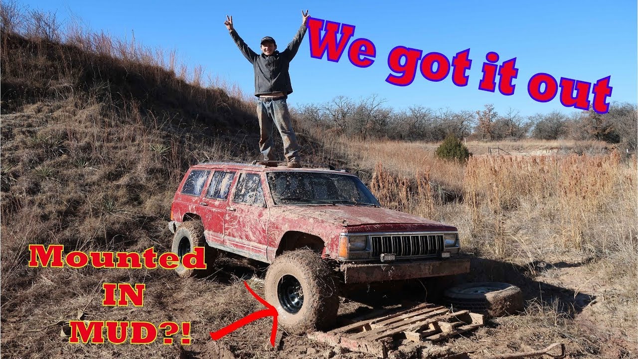 Installing Mud Tires On Jeep ALREADY Stuck In Mud