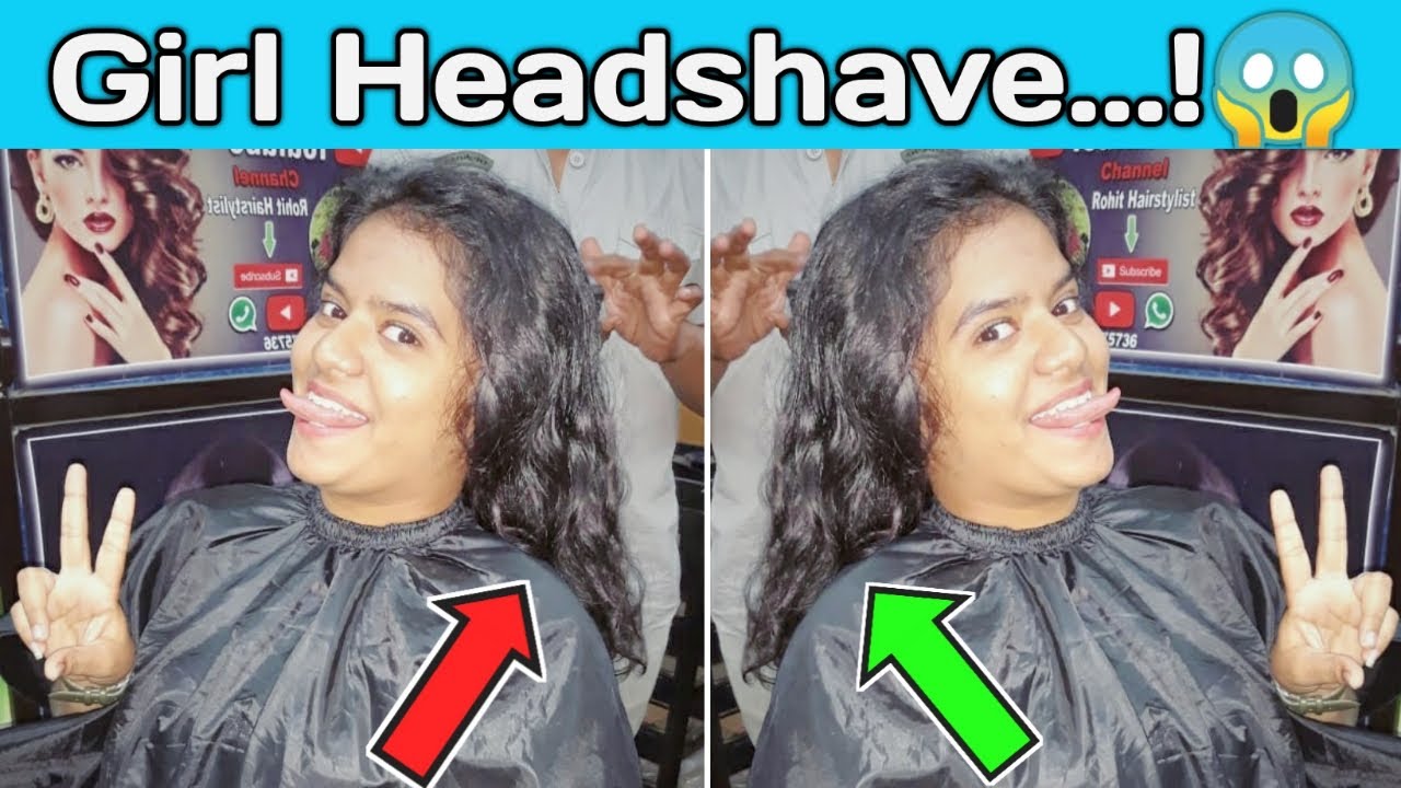 Young girl headshave /Long Hair Women Headshave in Salon / Girl Headshave in Saloon / Lady Headshave