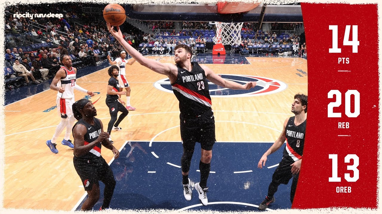 Donovan Clingan Sets an NBA Season Record of 13 Offensive Rebounds vs Wizards | January 27th, 2026