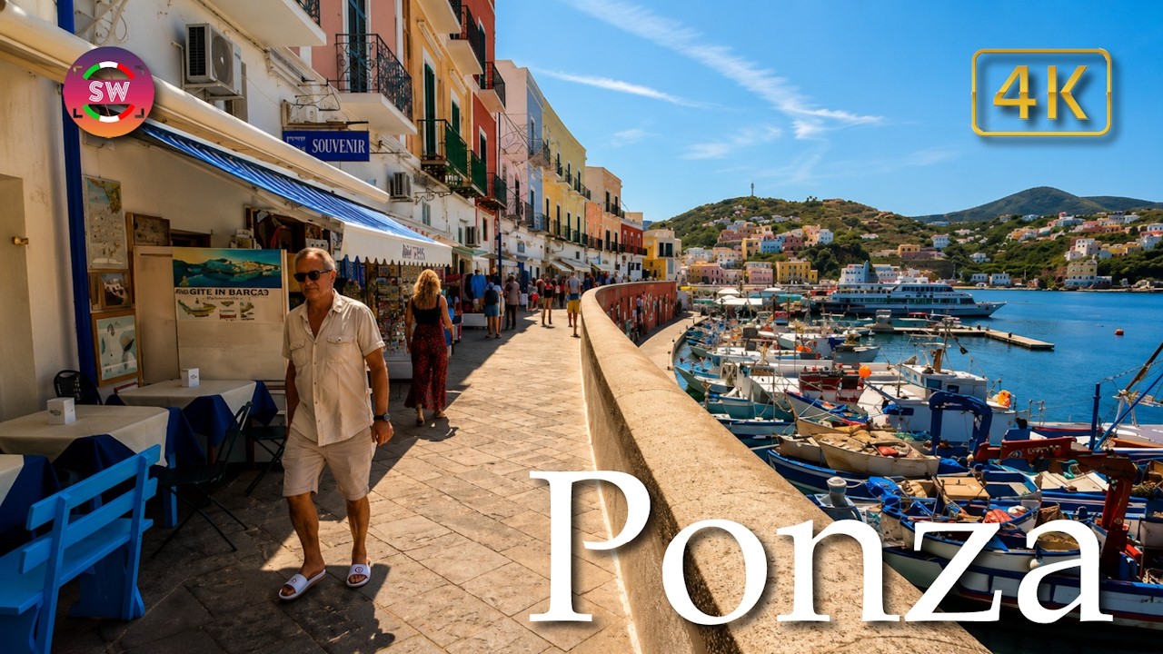 Ponza (Lazio), Italy【Walking Tour】History in Subtitles - 4K