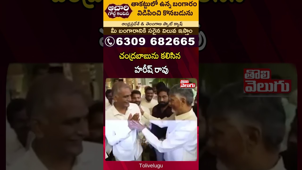 చంద్రబాబును కలిసిన హరీష్ రావు | Viral Video | Chandrababu Naidu | Harish Rao | Tolivelugu