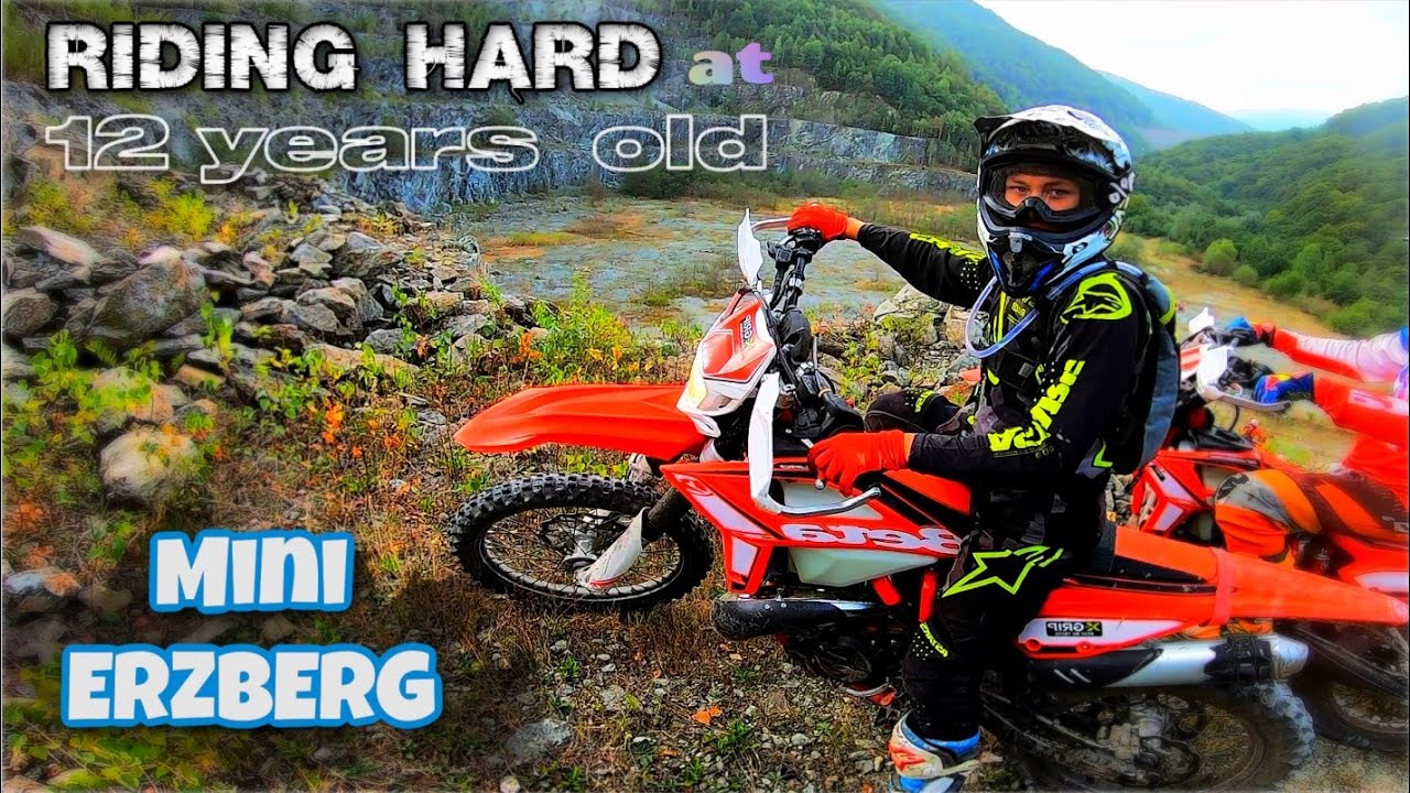 Enduro BOY -12 years OLD - Riding HARD on Mini Erzberg