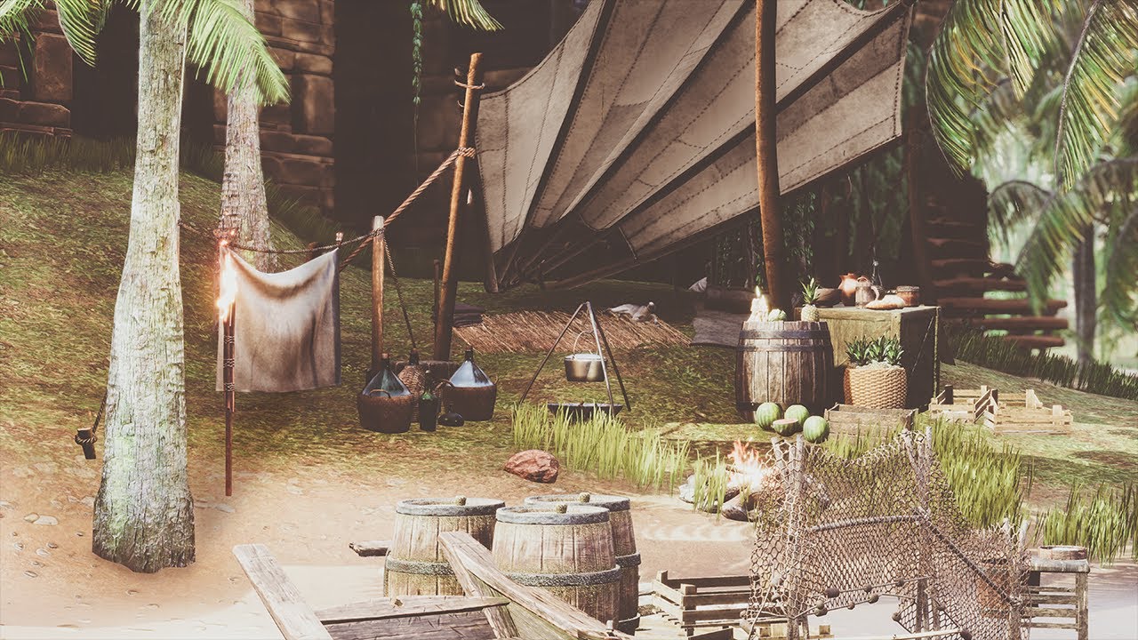 Conan Exiles Building - How I build and equip a fisherman's shack - Mods are used