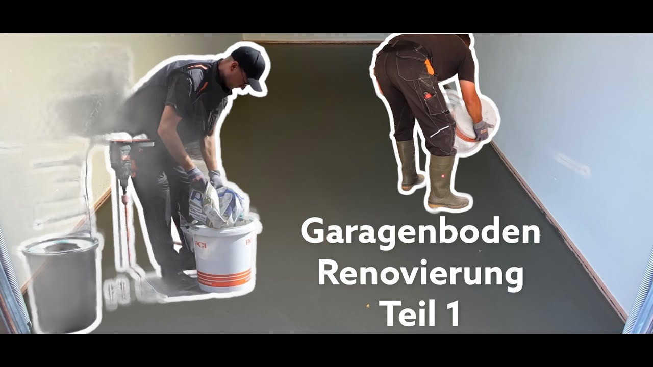 Garagenbodenrenovierung Teil 1 - grundieren + nivellieren mit Fließestrich  // Baustelle VLOG DIY //