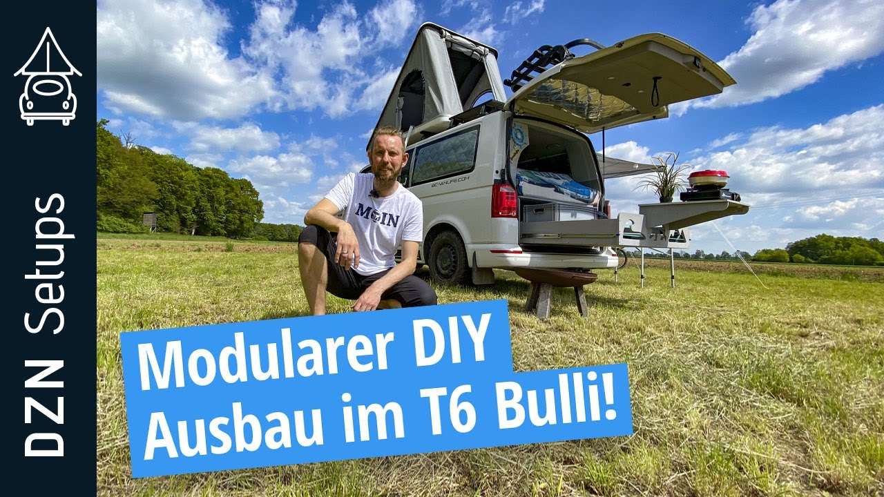 Modularer DIY Ausbau im T6 Bulli I VW Bus mit Autohome Columbus Variant Medium X-Long Dachzelt