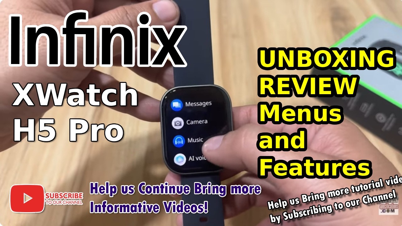 Infinix XWatch H5 Pro Smartwatch - UNBOXING Review of Menus and Features 
