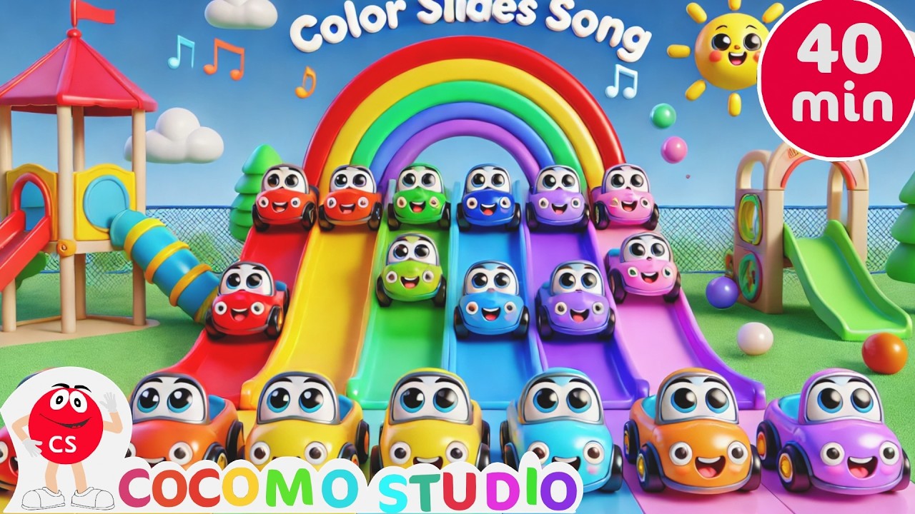 Подборка песенок Color Slide 🎵 | 45 минут: изучение цветов и детские песенки для малышей