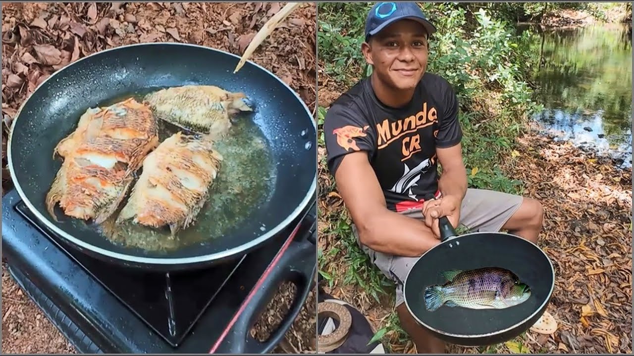 Pesca y cosinando Guapotes en el Rio al Negro le toco cosinar 😋🐟🎣