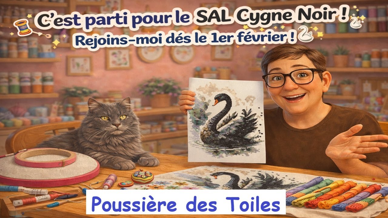 C’est parti pour le SAL Cygne Noir Rejoins moi dès le 1er février 🦢✨