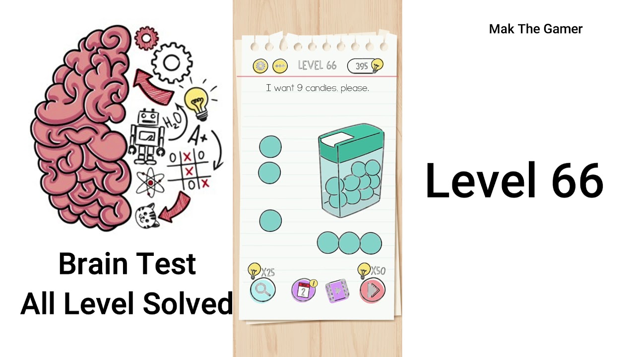 Brain Test - Level 66 - I want 9 candies, please - SOLVED