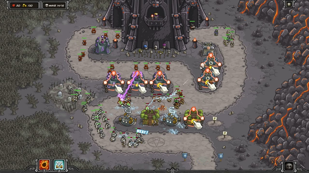 Kingdom Rush Special Request - The Dark Tower Campaign - No Ally Units, All Waves Instantly Called