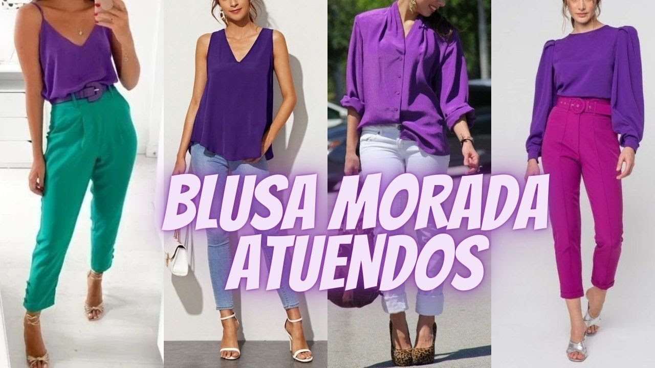 BLUSA MORADA IDEAS PARA USARLA CON MAS FRECUENCIA✨PURPLE BLOUSE IDEAS TO USE IT MORE FREQUENTLY👌