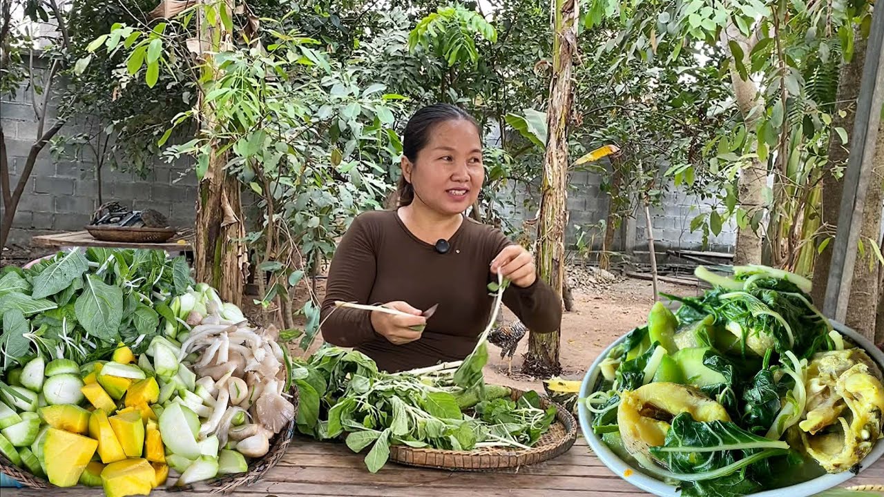 Som lor Bro Haer |  Fish Soup with Fresh Village Vegetables | Khmer Village Cooking Recipe