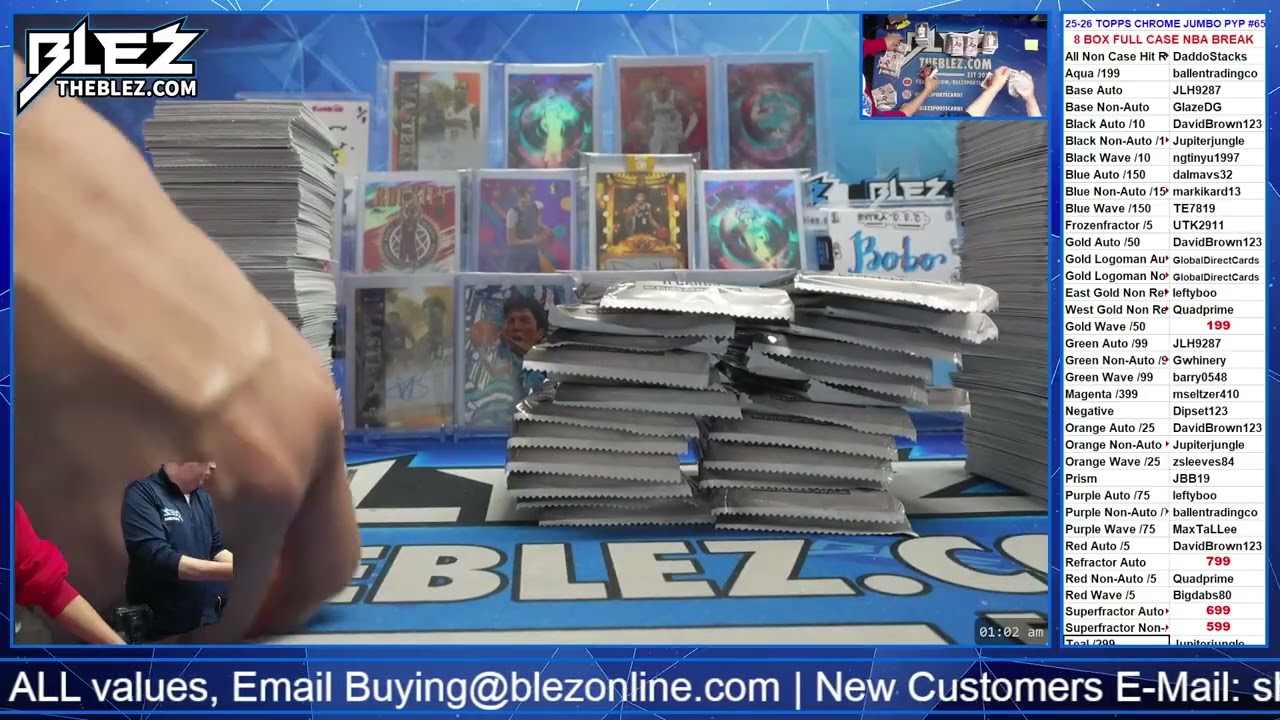 2025-26 Topps Chrome Jumbo 8 Box Full Case Break #65 Pick Your Parallel