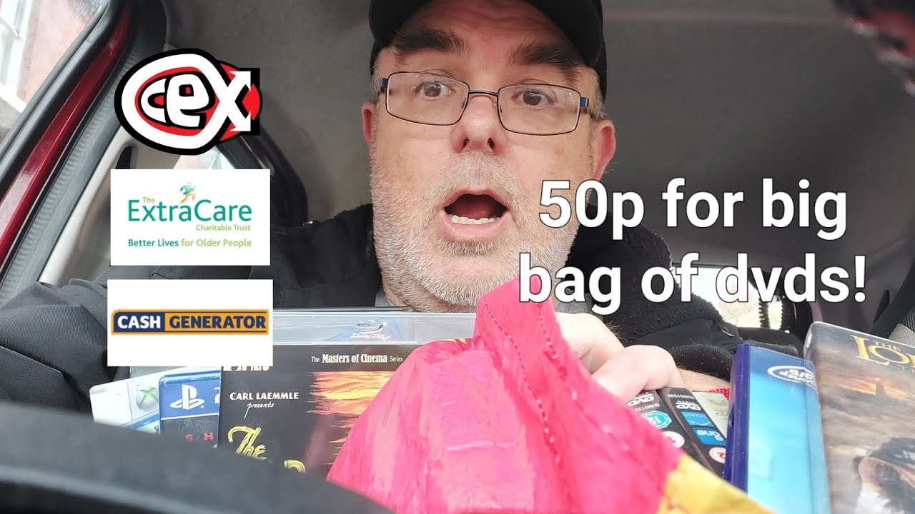 Big bag of dvds from charity shop for 50p !  #cex hunting #extracare #cashgenerator 
