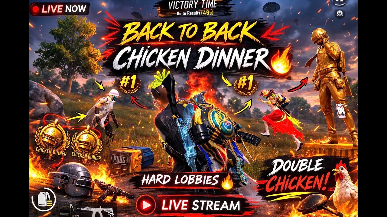 🔴 LIVE  🐔 BACK TO BACK  CHICKEN DINNER 🔥