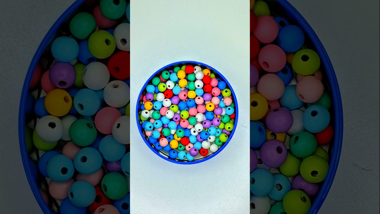 Minutes Satisfying with Rainbow M&M'S Candy Unpacking From Glossy Containers ASMR Beads Surprise