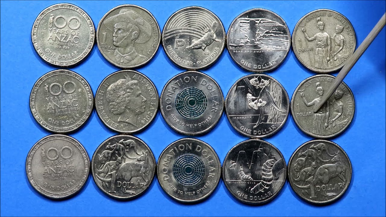 2008 $1 #1 CUD -1999 $1 ANZACs 'C' mm -2019 $1 P Platypus Great Aussie Coin Hunt  -: Howards' Video