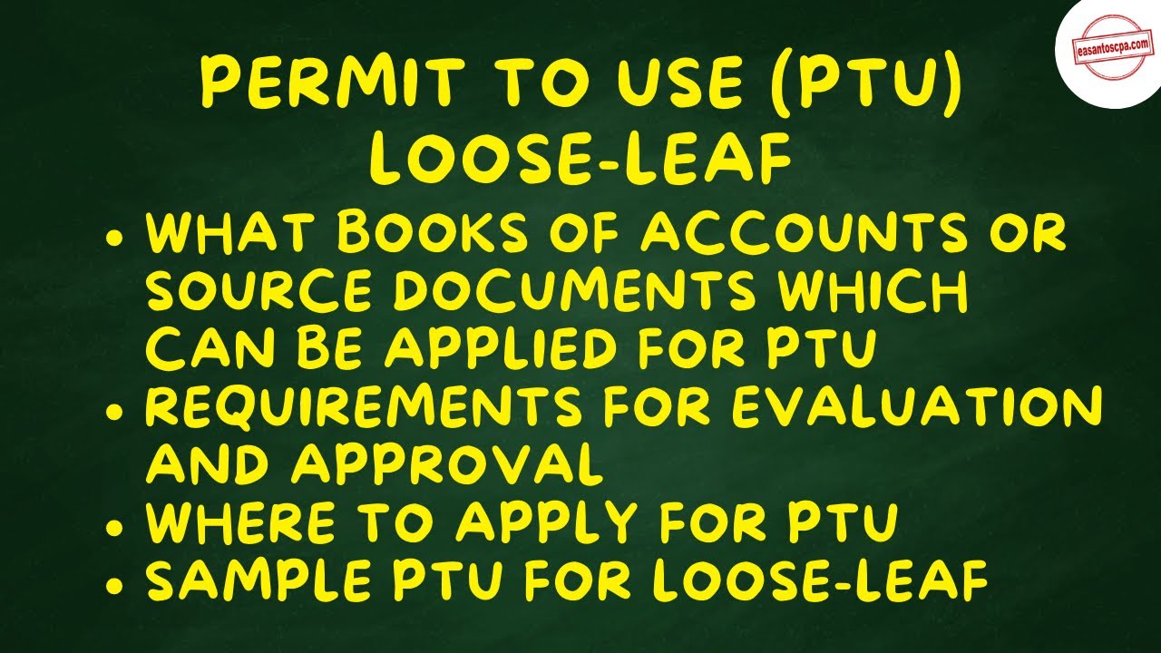 Permit To Use (PTU) Loose Leaf | 𝗣𝗧𝗔𝗕𝗖𝗣 𝗕𝘂𝘀𝗶𝗻𝗲𝘀𝘀 𝗖𝗼𝗮𝗰𝗵𝗶𝗻𝗴