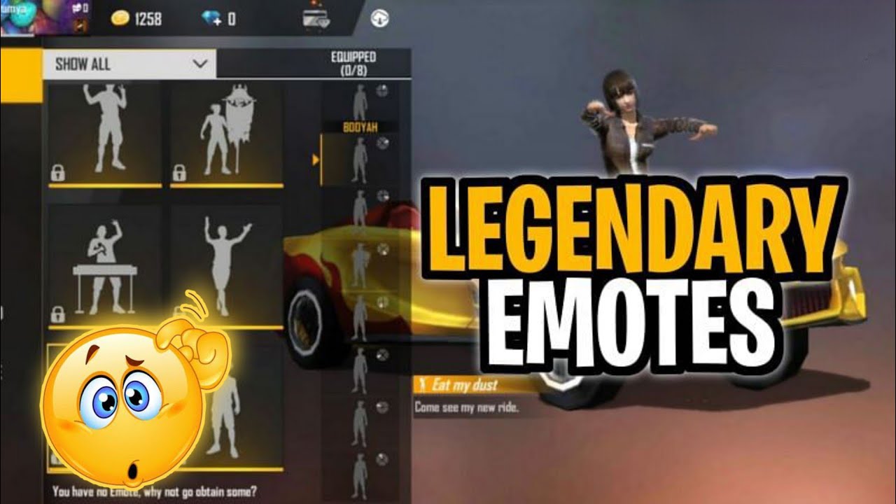 BEST EVER LEGENDARY EMOTES OF FREE FIRE | MOST RAREST EMOTES