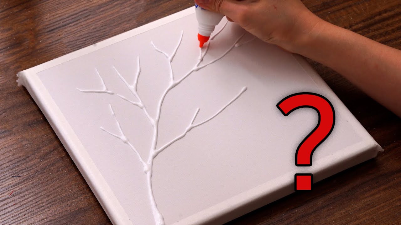 Easy Acrylic Painting With Glue｜Tree Painting For Beginners (1477)｜Art