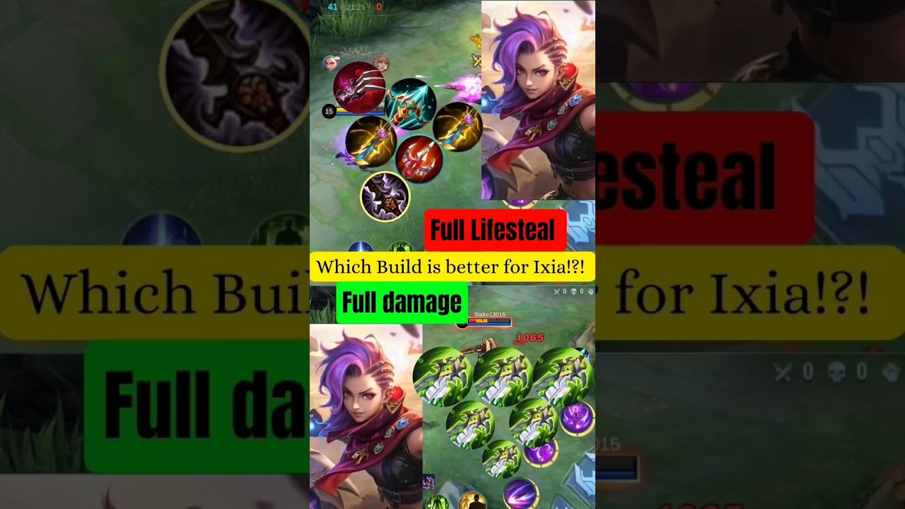 Which build is more better for Ixia? full lifesteal or Full damage?! #mlbb #mobilelegends