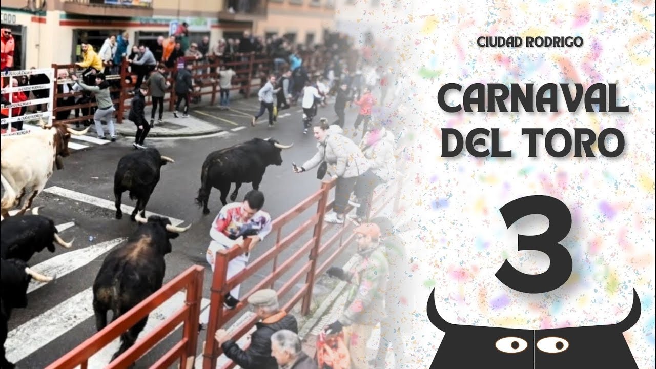 TERCER ENCIERRO del Carnaval del Toro Ciudad Rodrigo 2026 | Toros de Fermin Bohorquez