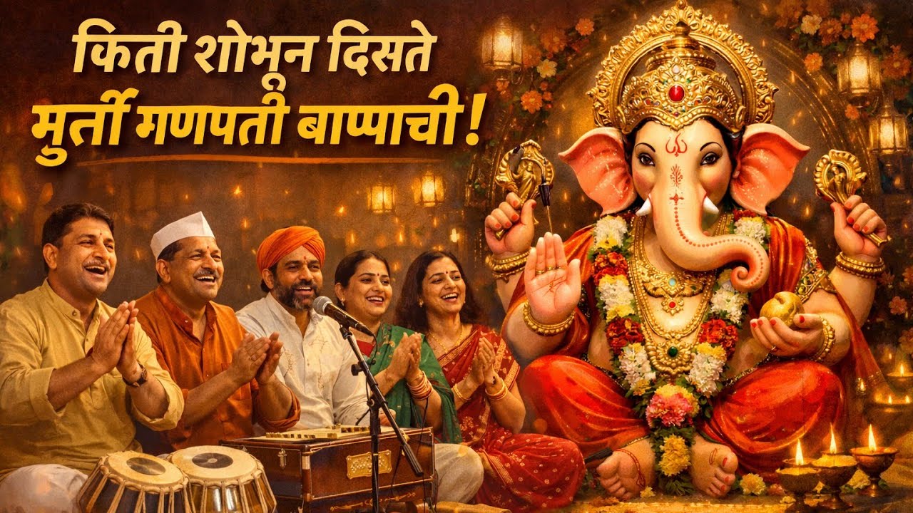 किती शोभून दिसते मूर्ती गणपती बाप्पाची | सुंदर गणपती भजन | मराठी भक्ती गीत | Group Bhajan